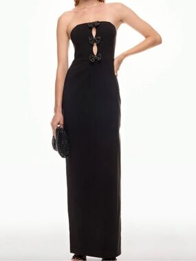 Elegant Black Maxi Dress with Bow Cutouts